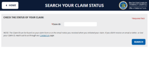 The check claim status page on New York's official unclaimed property website